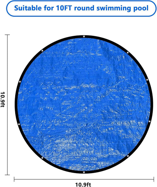 10 Ft Dust Pool Cover Protector-Solar Cover for Round Frame Pools-Pool Cover for Round Inflatable-Pool Cover Protector Heat Retaining Blanket