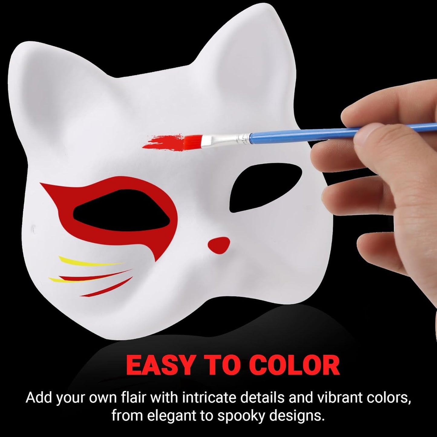 (30+16PCS) Paper Mache Masks & Cat Mask White Blank for Party, Cosplay, Artistic Projects, Theater, Halloween, Masquerade Parties, Classroom Art