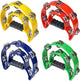 Double Row Tambourine, Half-Moon Musical Tambourine Hand Held for Kids, Adults, Party, KTV 4 colors (9 inch, Pack of 4)