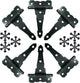 4 inch Strap Hinges - Heavy Duty, Rustproof, Classic Antique Shed Door Hinges (6, 4 inch)