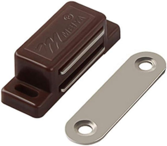 Cabinet Magnetic Latch - 12 Pack Brown Cabinet Door Magnets Catch for Closure Cupboards Drawers Kitchen Bathroom and Shutters