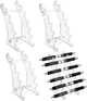 Set of 4 Plastic Pen Holder 6-slots Display Stand Eyebrow Pen Stand Makeup Brush Rack Organizer for Home School and Office Use
