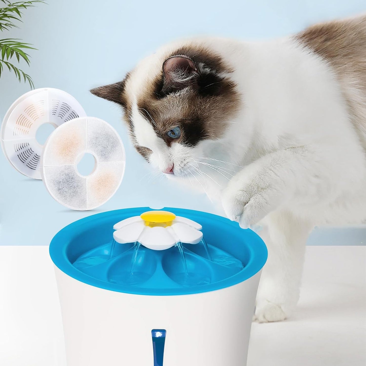 8 Pack Cat Water Fountain Filter Replacement Compatible with Catit, Cat Fountain Filters Compatible with Catit Design Senses Fountain/Flower Fountain/Senses 2.0 / Fresh & Clear Stainless Steel