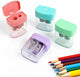 4 Pcs Pencil Sharpeners with Lid, Dual Holes Handheld Pencil Sharpener, Compatible with Standard and Jumbo Pencils, Compact Cute Sharpener for School, Home and Office (Set)