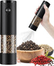 Electric Pepper or Salt Grinder,Adjustable Coarseness Salt & Pepper Mill,With LED Light,Easy to Clean,Battery Powered,One Handed Operation,Kitchen Essential(1 pack/black)