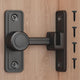 Barn Door Privacy Latch, 90°/180° Swing Slide Lock, Zinc-Alloy, Adhesive or Screw Mount, Interior Use for Bathroom/Bedroom/Closet/Shed, Includes Screws & Glue - Black