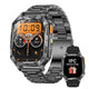 Smart Watch with Bluetooth Calling - Square Screen Fitness Tracker with 1400mAh Battery 8-10 Days Use - Waterproof Smartwatch for Men - Black Steel