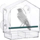 Strong suction window bird feeder, large capacity window bird feeder with removable seed tray and drainage holes for bird food, suitable for Dunnock, Blue Tit, Robin and small wild birds, 21 cm x 20 cm x 10 cm