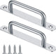 2 pieces sliding door handles, split door handles, sliding door handle with stainless steel plate, cabinet door handle, shed door handles, garden door handles (192 mm) 192MM