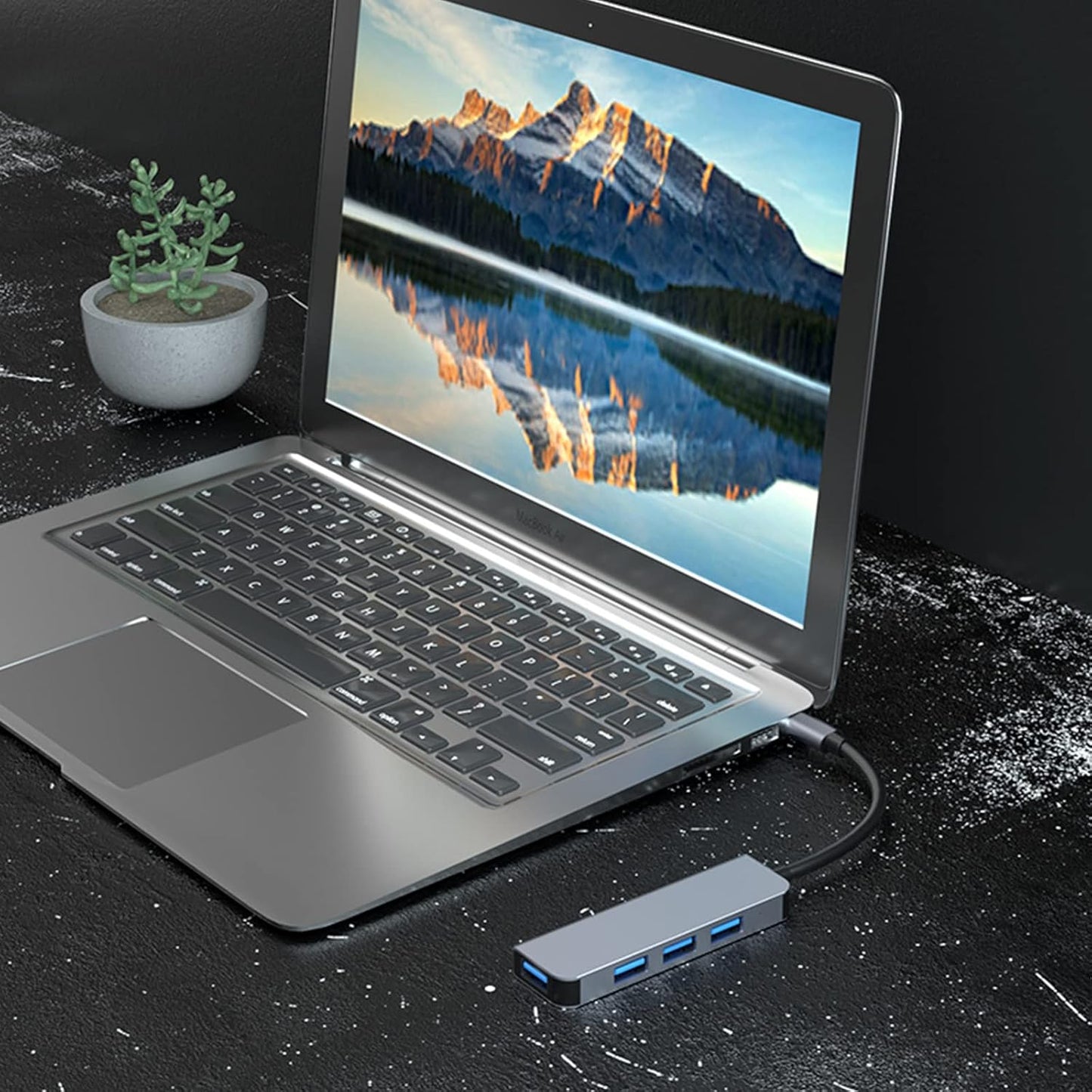4-Port USB 3.0 Hub, Portable Data USB Hub, USB Splitter for MacBook, Mac Pro, Mac mini, iMac, Surface Pro, Laptop, PC, Flash Drive, Mobile HDD (Charging Not Supported) (3.9ft)