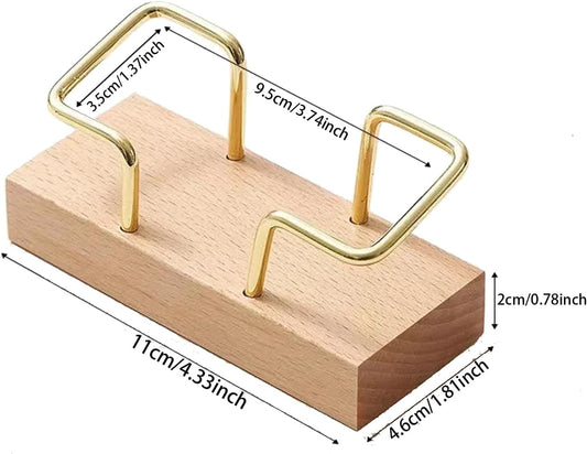 2PCS Wooden Business Card Holder for Desk,Creative Desk and Tabletop Display Stand for Office,Elegant Wood Card Stand Holder for Professional Use,Unique Business Card Organizer with Natural Finish
