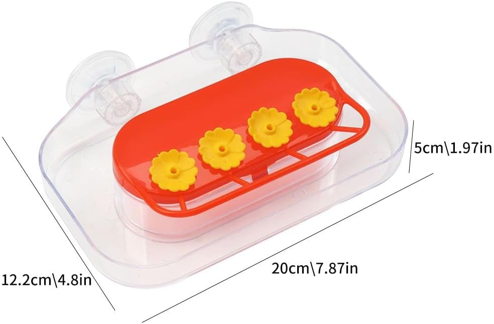 Window Hummingbird Feeders - Hanging Hummingbird Feeder with Suction Cup, Tabletop Humming Bird Feeder Bird Water Station Trays, Easy to Clean and Refill Plastic Humming Bird Feeder (Yellow)