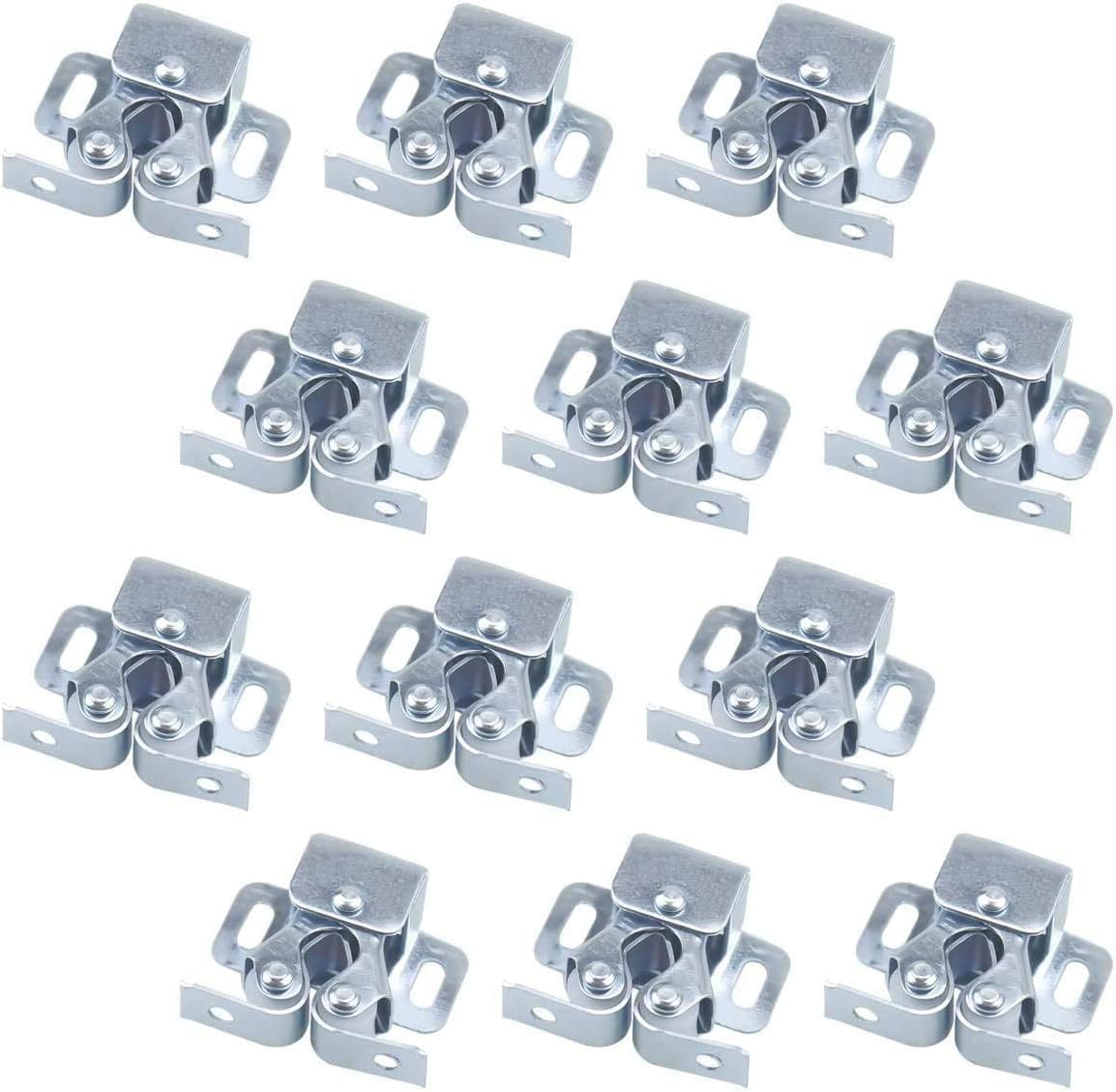 12 Pcs Double Roller Catch, Heavy Duty Door Catches Ball Latch with Screws for Cabinet/Closet/Doors/Cupboard