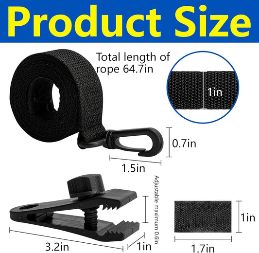 24 Pcs Pool Solar Cover Reel Attachment Kit, Inground Swimming Pool Solar Cover Straps and Clips, Solar Blanket Straps Kit Including 8 Straps with Hooks, 8 Clips and 8 Touch Fastener