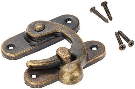 Biaungdo 5pcs Retro Vintage Style Swing Bag Clasp Closure Lock Latch for Furniture Wooden Box Jewelry Case Bronze Tone