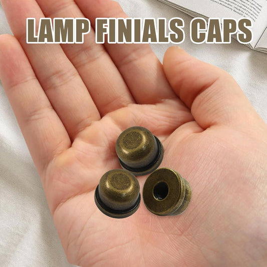 Biaungdo 2 Pack Metal Lamp Finial Cap Knob, Lamp Shade Screw Cap Top Lamps Decoration for Lamps Shade Holder, 1/4-27 Inch, Bronze