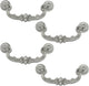 Biaungdo 4 Pcs 150 mm / 6 Inch Hole Center Pull Handles, Zinc Alloy Rustic Vintage Style Drop-Down Bail Swing Dresser Pull Handle Antique Drawer Handles for Kitchen, Cabinet (Silver)