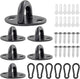 Biaungdo 6 Pcs Stainless Steel Ceiling Hooks, Black 1.54" x 1.06" Pad Eyes Plate Marine Hardware Ceiling Hooks with Screws & Expansion Tube