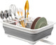 Collapsible Dish Drying Rack, Pop Up Dinnerware Drainer, Portable Plate Organizer or Kitchen RV Campers Travel Trailer, Space Saving Kitchen Storage Tray