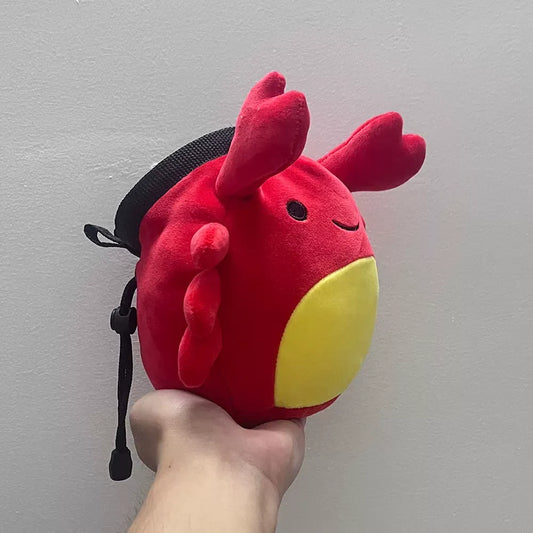 Red Crab Chalk Bag Rock Climbing Chalk Bag Suitable Bouldering Gym Indoor & Outdoor Climbing with Adjustable Belt