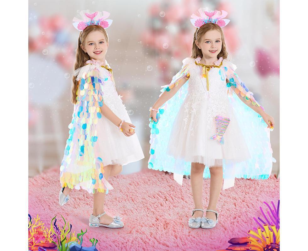 9Pcs Princess Dress-Up Clothes Mermaid Dress-Up Cape Kit