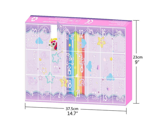 Christmas Countdown Calendar 24Pcs Hair Accessories Cartoon Hair Clips Bracelets Christmas Advent Calendar Party Favors Classroom Prizes