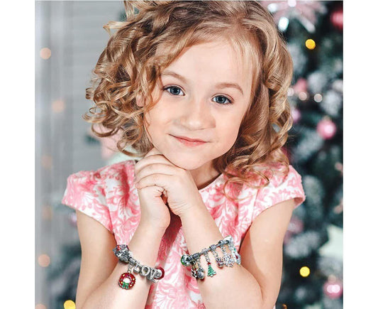 24Pcs Xmas Advent Calendar Christmas Countdown Calendar DIY Charm Bracelet Making Kit Gift