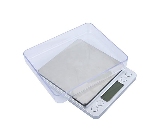 High Accuracy Mini Electronic Digital Platform Jewelry Scale Weighing Balance with Two Trays Portable 500g/0.01g Counting Function Blue LCD