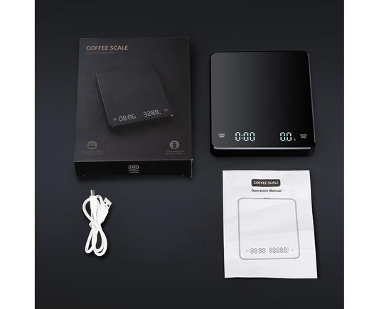 3kg/0.1g Digital Coffee Scale with Timer LED Screen Espresso Scales Rechargeable Electronic Kitchen Scale oz/ml/g High Precision Measuring