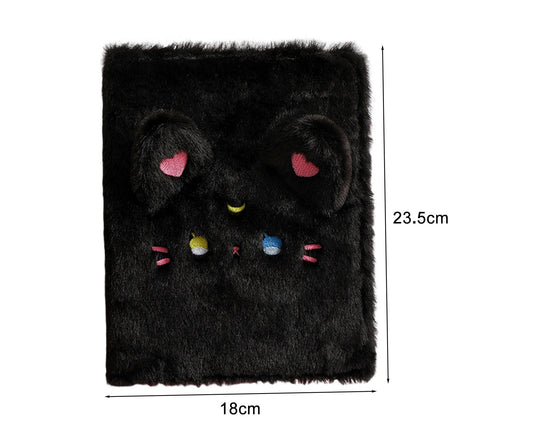 A5 Plush Cartoon Binder with 20 Photo Inner Sleeves Modern Practical Photo Album for Picture Cards Storage - Black