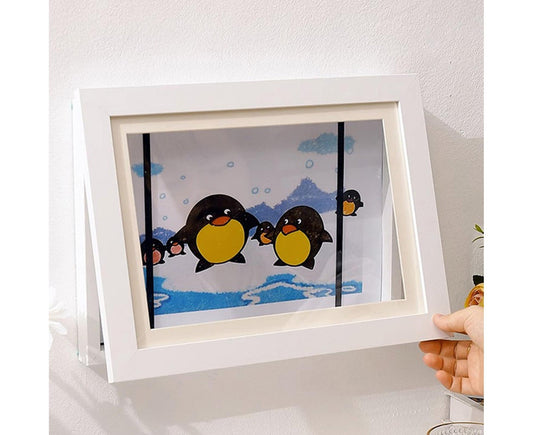 Flip Photo Frame Front Opening Picture Display Artwork Easy to Use Versatile Design Picture Display Stands - White