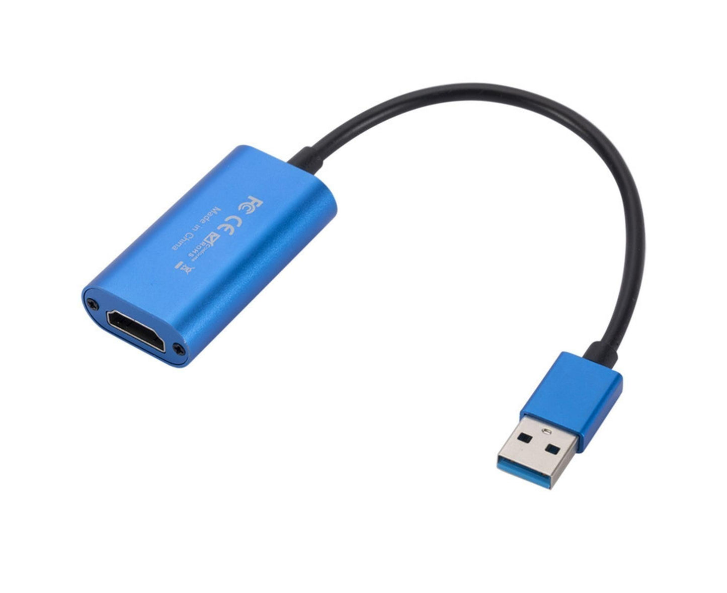 Video Capture Card Portable High Resolution Low Latency HDMI-compatible to USB 3.0 Game Capture Device for Live Streaming - Blue