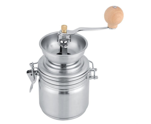Stainless Steel Manual Coffee Grinder for Spices & Nuts, Hand Tool, Silver