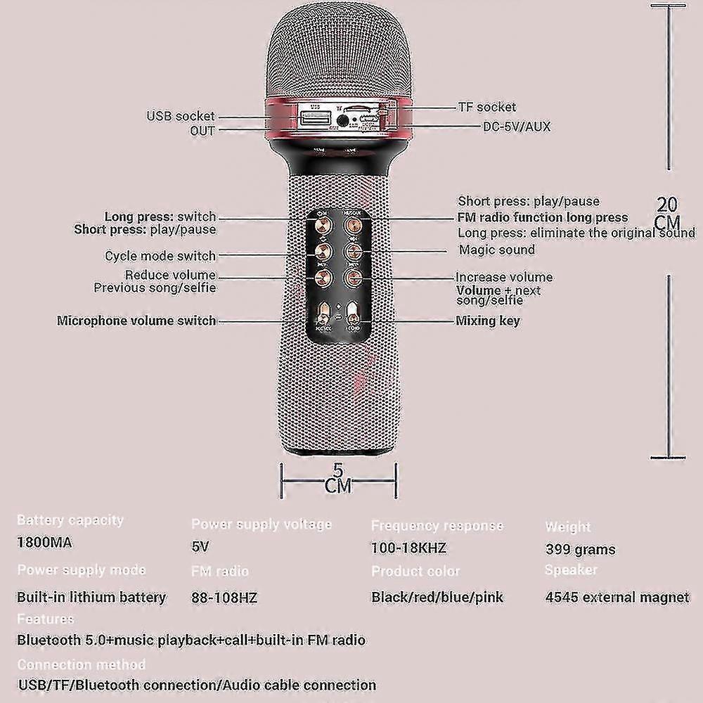 Wireless babies Microphone - Handheld Mic with Built-in Speaker