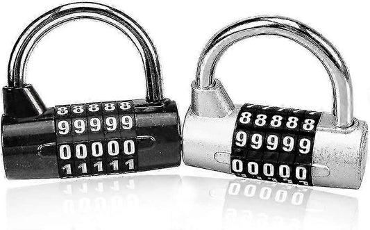 2pcs 5-Digit Combo Padlock - High Security Luggage Locks