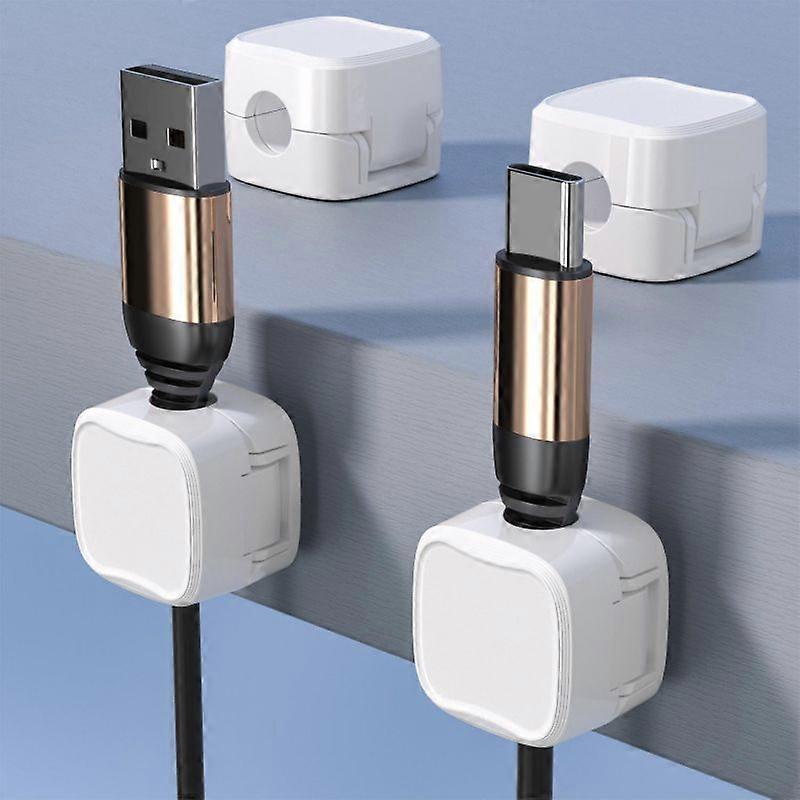 6-Pack White grip Cable Clips Desk Cord Organizer Self-Adhesive Cable Holder