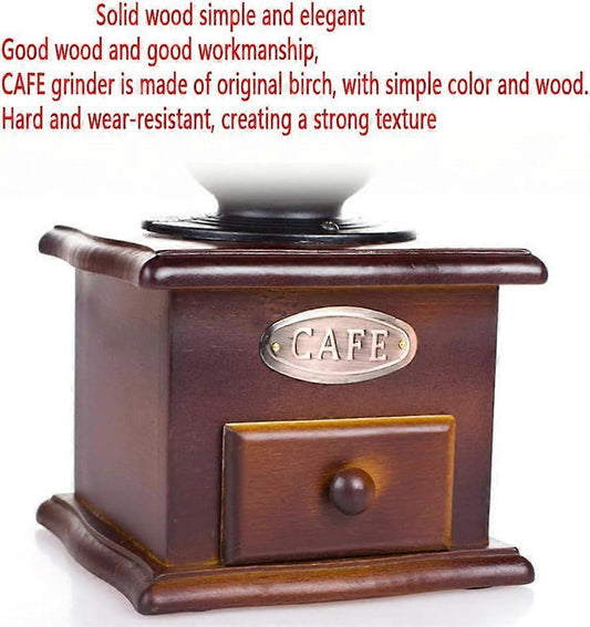 Vintage Hand Coffee Grinder - Manual Crank Flower Grinder with Classic Design