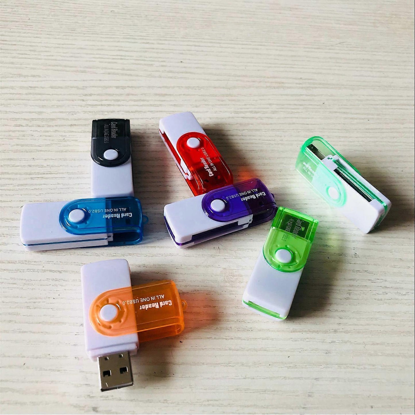 4-in-1 TF/MS Card Reader, USB Adapter for Phone and Computer Simultaneous Reading