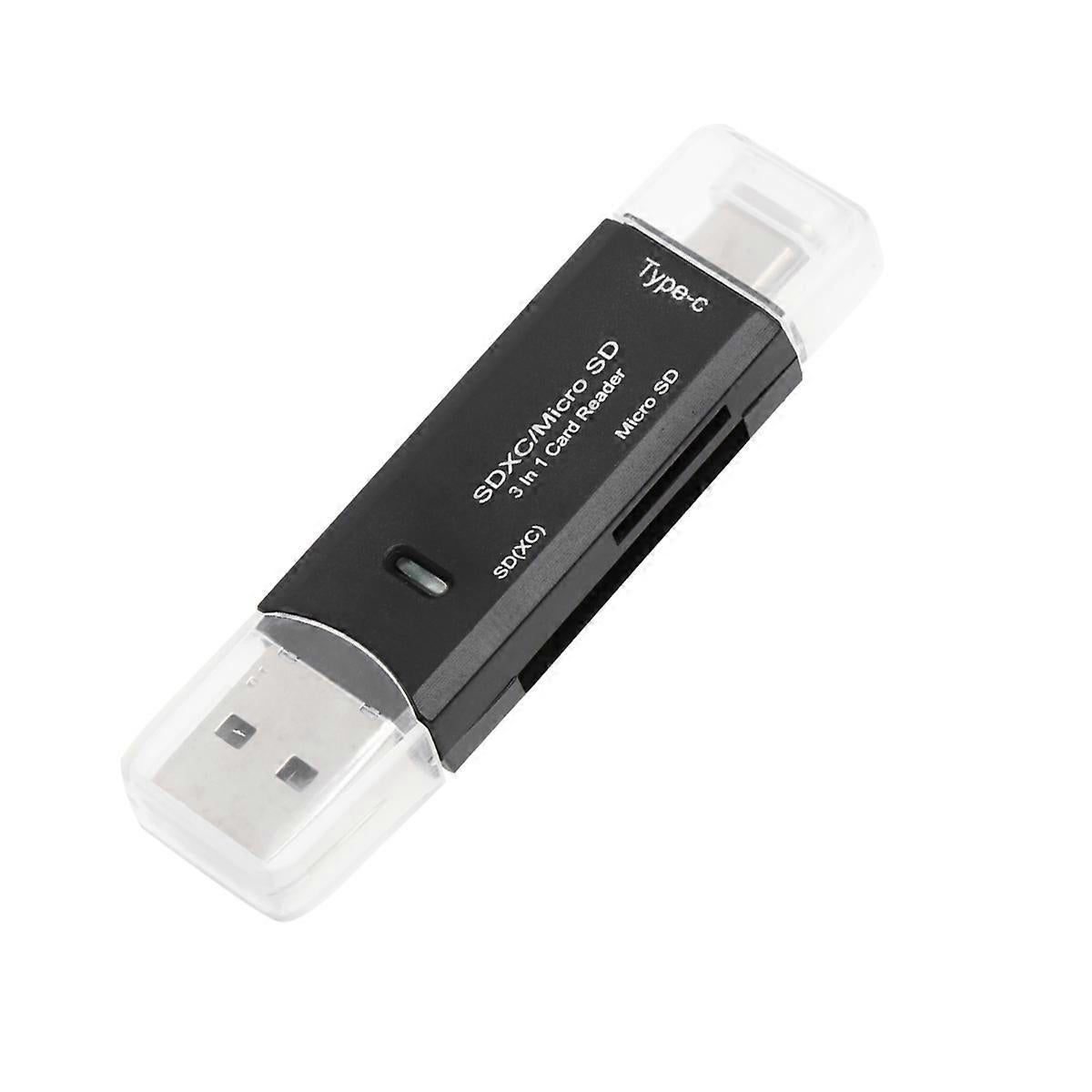 3-in-1 TF SD Card Reader USB C Adapter, Sim Card Reader for Computer and Phone
