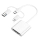 USB 2.0 & USB-C Memory Card Reader Adapter, Dual Connector TF/SD Card Reader