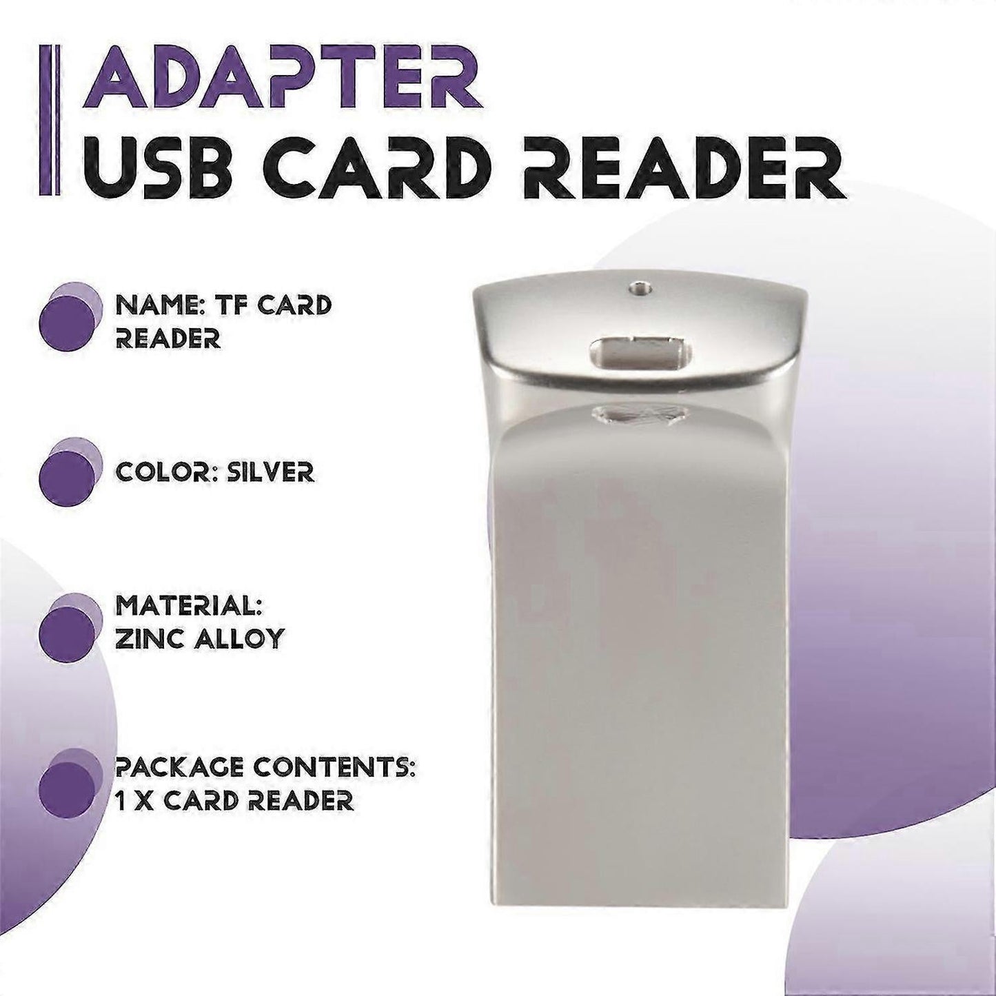Mini TF Card Reader USB Adapter with LED Indicator for Computer