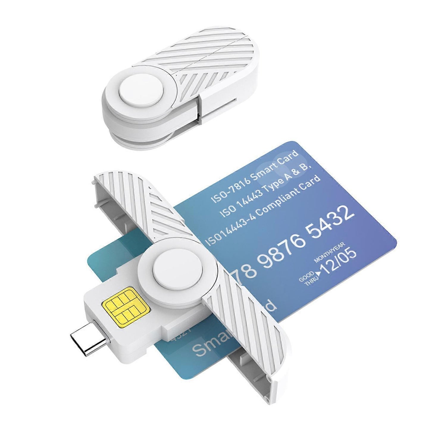 USB C Card Reader, Foldable DOD CAC Bank Chip Card Reader