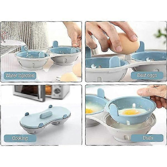 Microwave Double Cup Plastic Egg Cooker for Quick Cooking