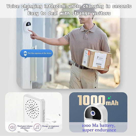 Smart Video Doorbell with Chime, HD Night Vision, Anti-Theft