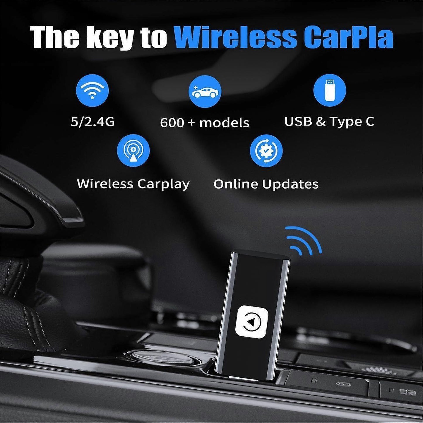 Wireless CarPlay Adapter, Fast & Compact CarPlay Dongle Converter