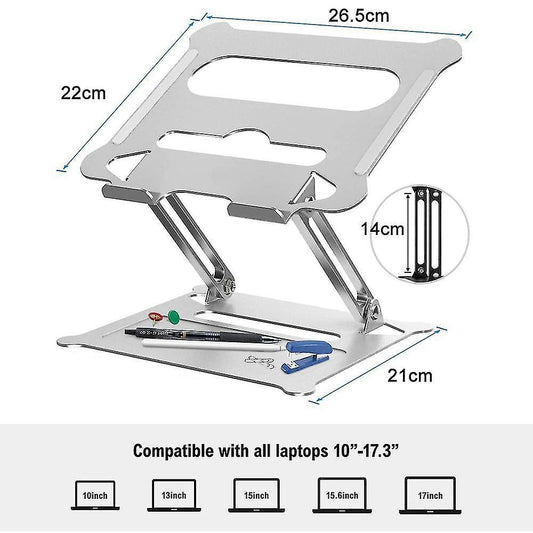 Adjustable Laptop Stand, Ergonomic Laptop Holder - Silver
