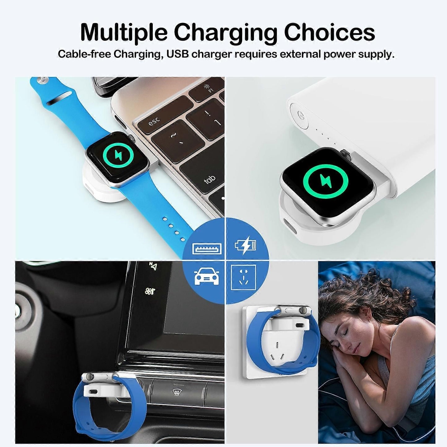 Portable Wireless Charger for Apple Watch Series A15 with Card Reader