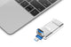 128GB Flash Drive 3 in 1 USB 3.0 Type C External Storage Device for iPhone iPad Android Phone and Computer - Silver