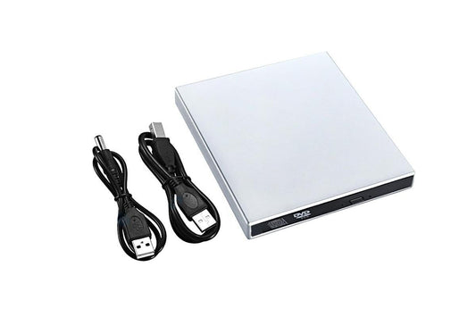 USB 2.0 Slim Protable External CD-RW Drive Writer Player for Laptop Notebook PC Desktop Computer -Silver