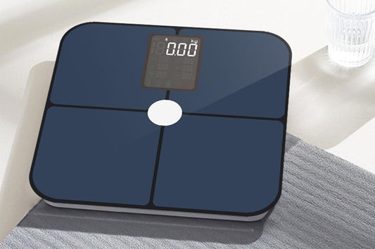 Smart Digital Bathroom Body Fat Scale 180KG Bluetooth Scales Weight for BMI Water -Navy Blue